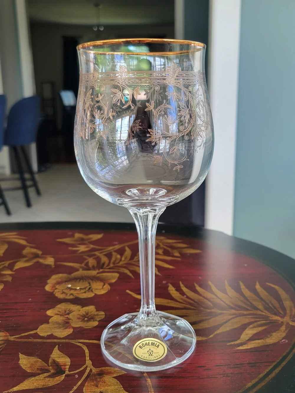 Vintage Bohemia Karolinka Czech Republic Handmade Crystal Wine Glasses– Set Of 4